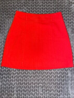 Express Red Mini Skirt Size 2 Stretch A Line Y2K